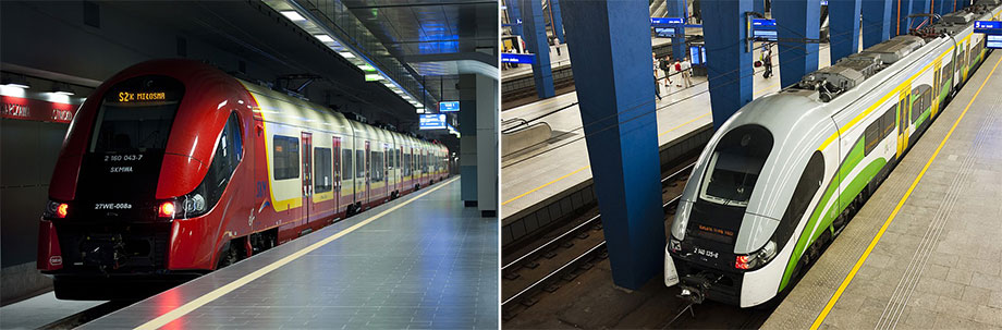 Потяги RL (Kolei Mazowieckie) пов'язують між собою два аеропорти Варшави - аеропорт Шопен і аеропорт Модлін