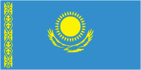 Державний Прапор Республіки Казахстан являє собою прямокутне полотно блакитного кольору із зображенням в центрі сонця з 32-ма променями, під якими гордо летить степовий орел
